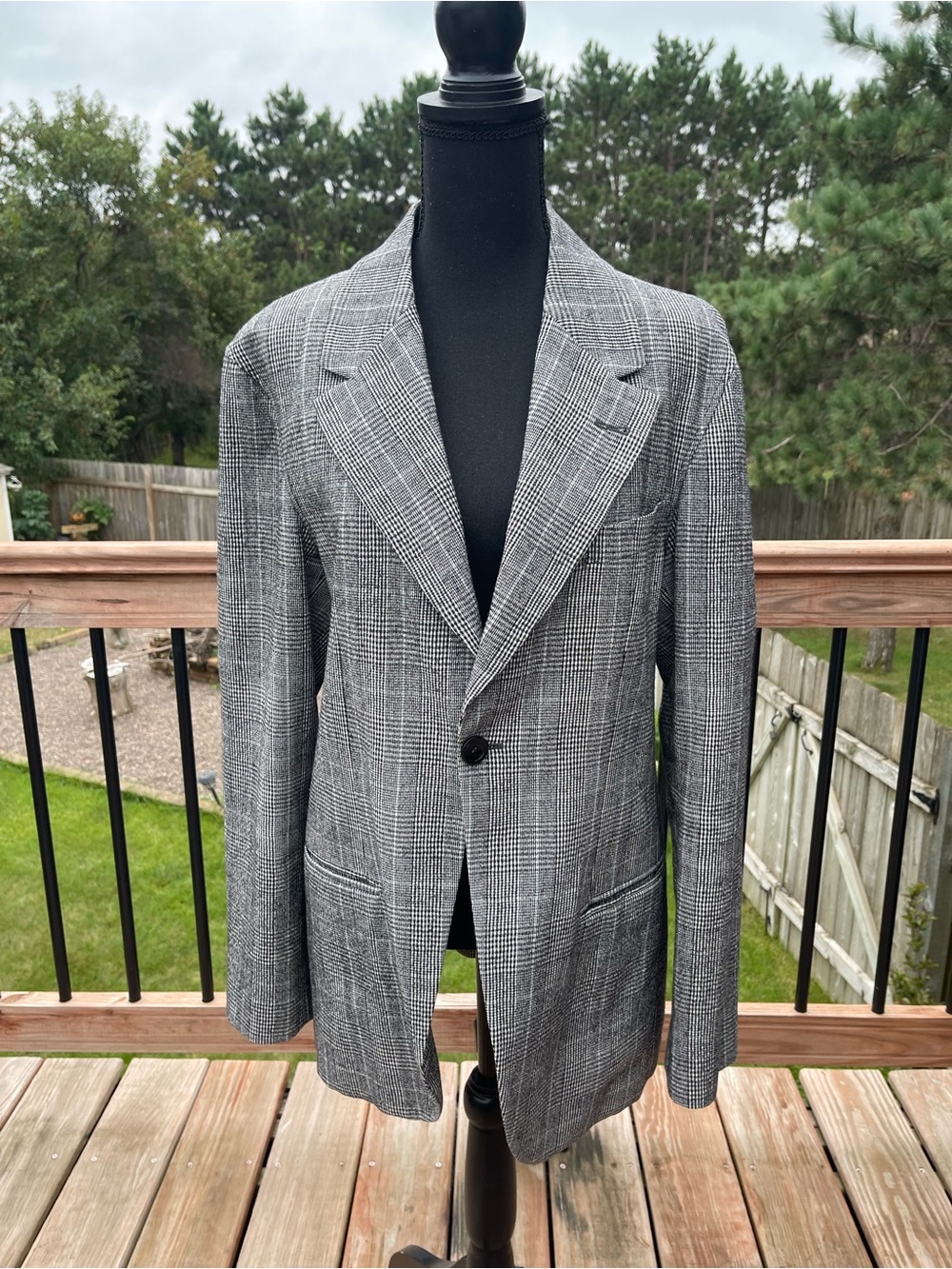 Vtg Emporio Armani Men’s Single Button Glen Plaid Wool Blazer Jacket Italian 50